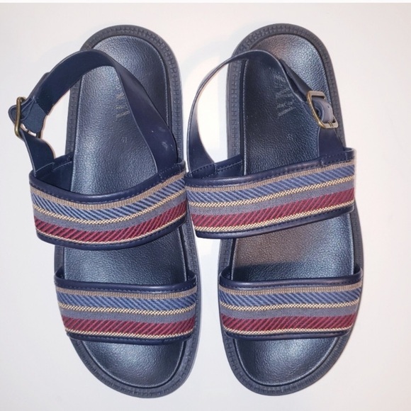 New! Zara SZ 13, men’s blue multi colored sandals. main image 10